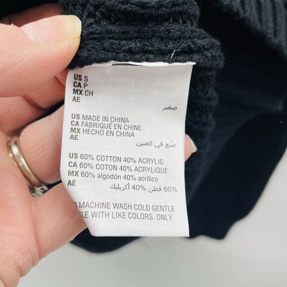 Bar III Womens Size Small Turtleneck Cutout Sleeve Pullover Sweater in Black $59 - Picture 7 of 7